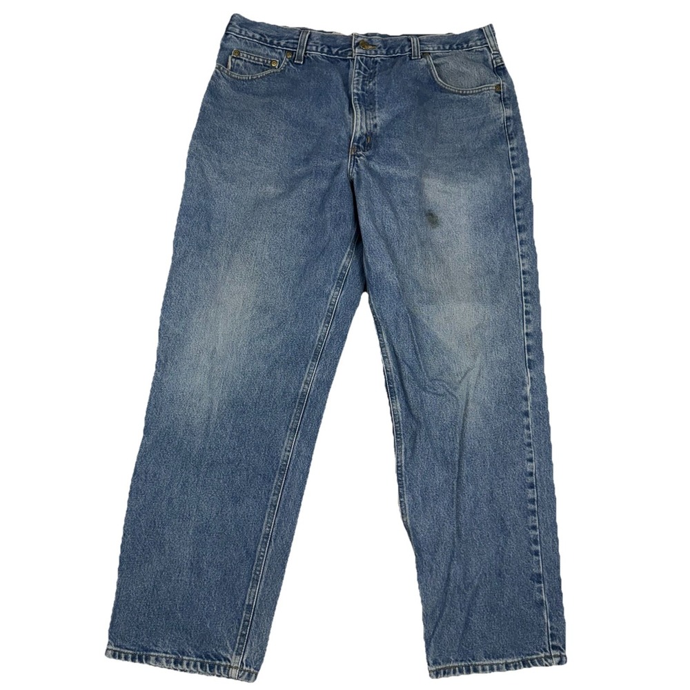 Carhartt B17 DST Relaxed Fit Tapered Leg Jeans Mens 40x30 Blue Denim Workwear